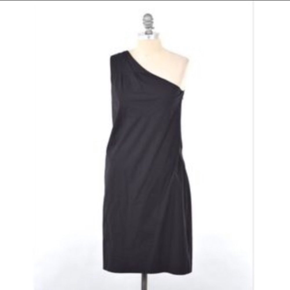 Vince one shoulder cotton poplin sheath dress